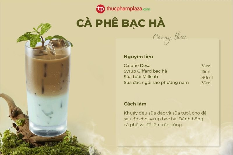 Công thức pha chế cà phê bạc hà chuẩn Barista 1 Công thức pha chế cà phê bạc hà chuẩn Barista