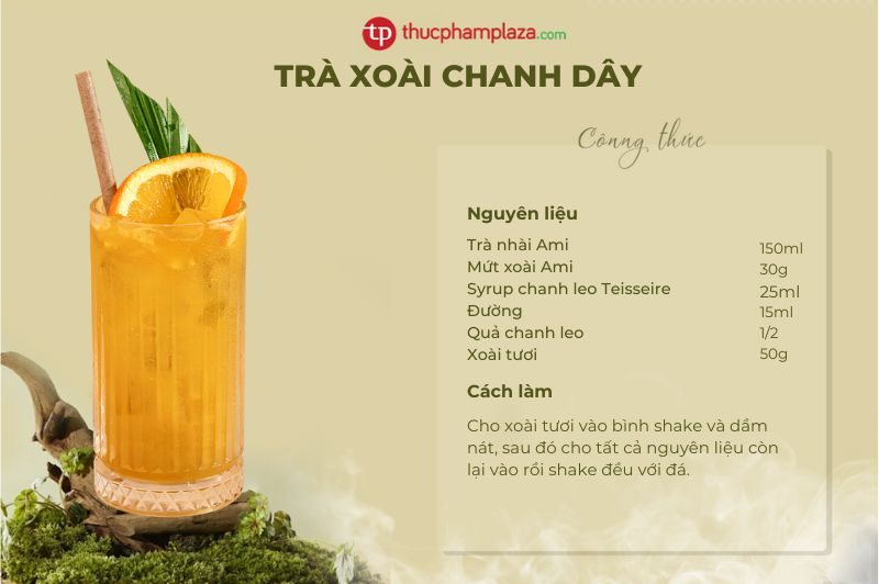 Công Thức Trà Xoài Chanh Dây - Bí quyết Làm Mới Menu Của Bạn 1 trà xoài chanh dây