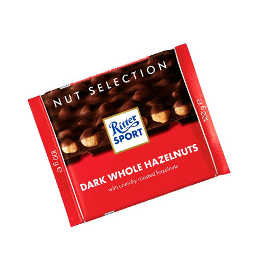 Sôcôla đắng "Dark" nhân hạt dẻ hiệu Ritter Sport - thanh 100g 1 dark hazelnut new