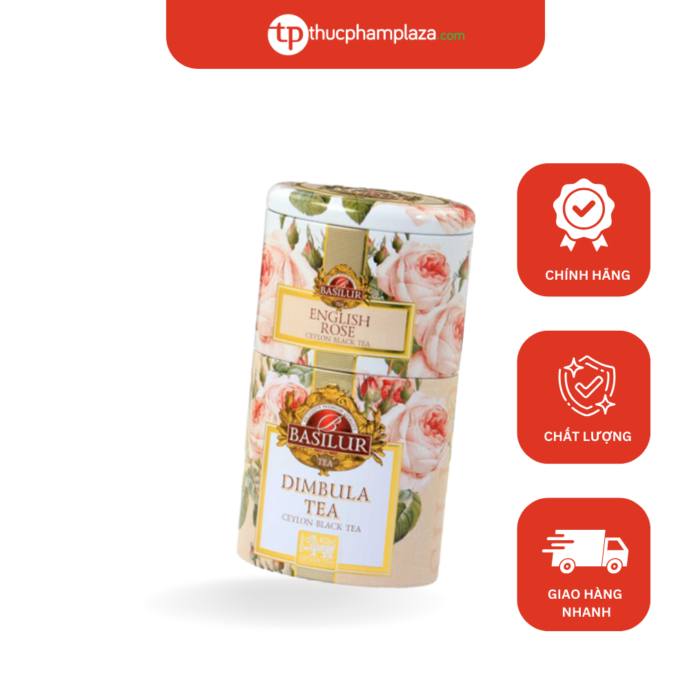 Trà Basilur hoa hồng Dimbula Tea - hộp thiếc 100g 1 dimbula tea