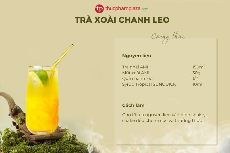 Hướng Dẫn Pha Chế Trà Xoài Chanh Leo Tươi Mát Đúng Điệu 1 trà xoài chanh leo