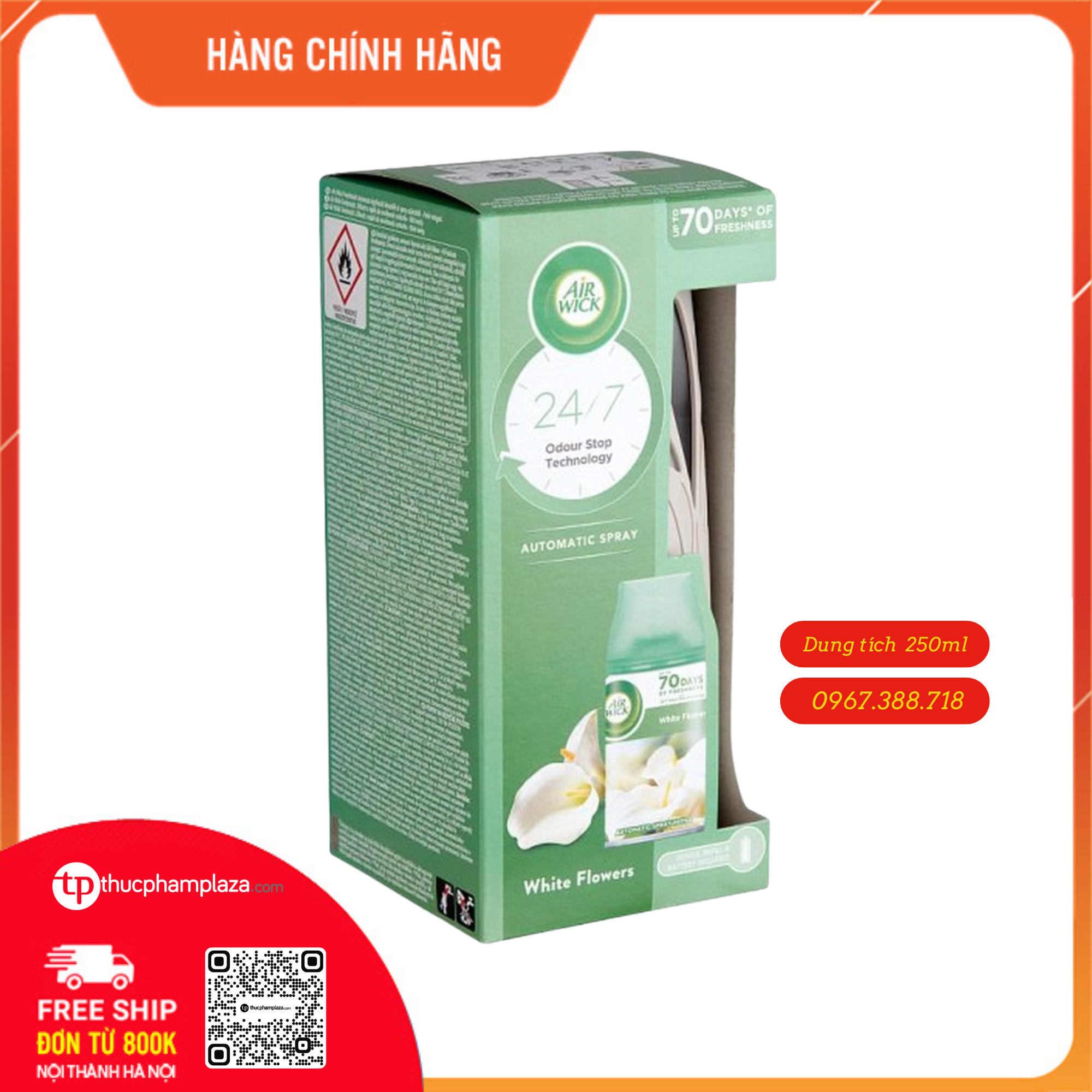 Bộ phun tinh dầu hương hoa nhài Air Wick 250ml 1 huong hoa nhai Ari wick