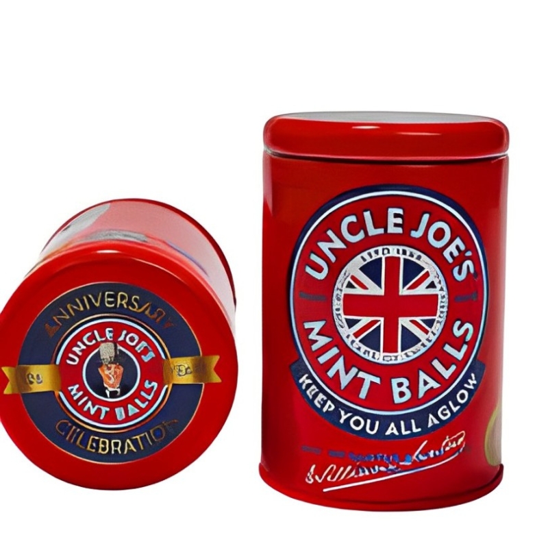 Kẹo bạc hà Uncle Joe's hộp thiếc đỏ 90g 1 Kẹo bạc hà Uncle Joe's hộp thiếc đỏ 90g