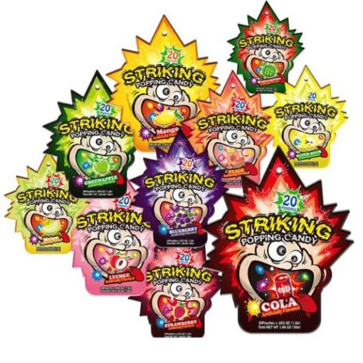 Thương hiệu Striking với các dòng sản phẩm kẹo nổ