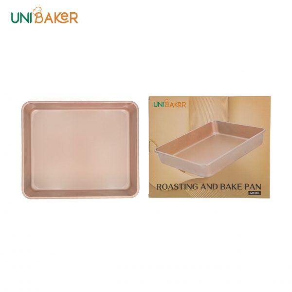 Khay nướng chữ nhật thành cao hiệu Unibaker 2 khay nuong CN thanh cao demo medium
