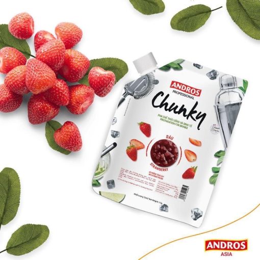 Mứt Chunky Andros vị Dâu - Túi 1kg 3 mut chunky andros vi dau tui 1kg ngon