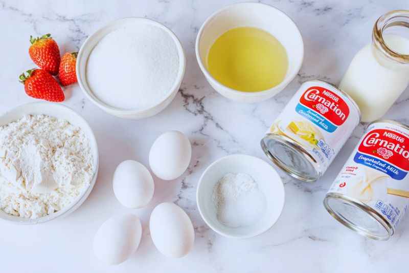 Công thức làm Tres Leches Cake chuẩn Mỹ Latinh 2 Nguyên liệu để làm Tres Leches Cake chuẩn Mỹ Latinh