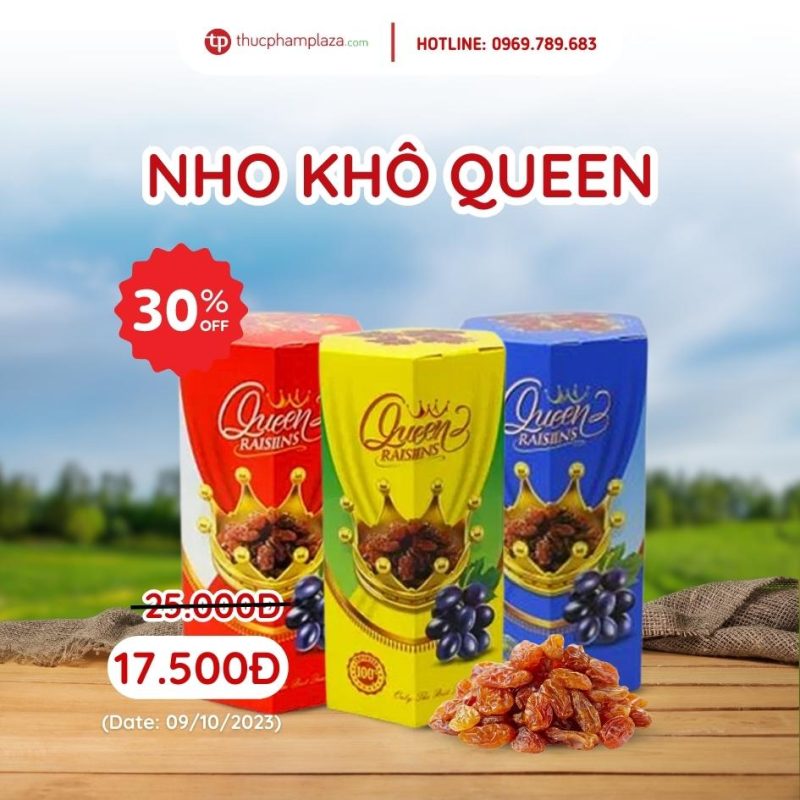 Nho khô Queen Raisins - Món quà tự nhiên tuyệt vời từ Chile 1 nho kho queen large