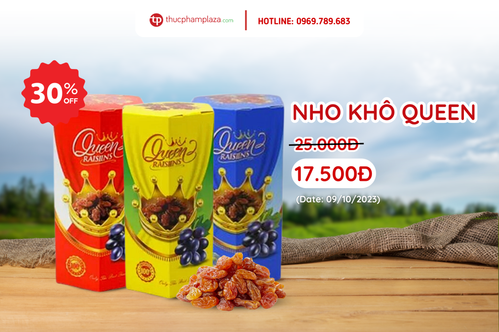 Nho khô Queen Raisins - Món quà tự nhiên tuyệt vời từ Chile 2 nho kho queen large