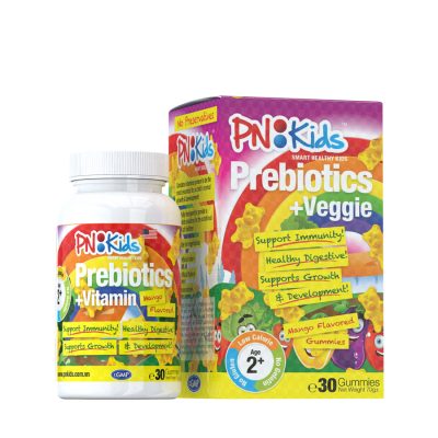 Thực phẩm bổ sung Vitamin cho bé Prebiotics + Veggie tốt cho tiêu hóa hiệu PN:Kids - lọ 30 viên 2 pre30 medium