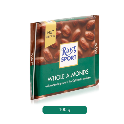 Sôcôla nhân hạnh nhân nguyên hạt "Whole Almonds" hiệu Ritter Sport - thanh 100g 1 scl hanh nhan ritter 100g