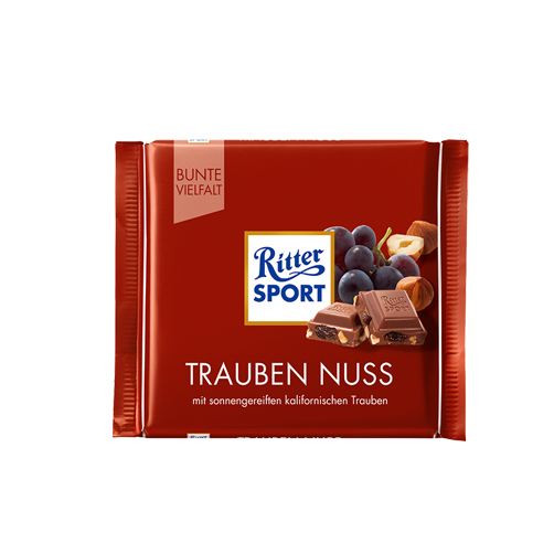 Sôcôla Ritter Sport nhân nho hạt dẻ "TRAUBEN NUSS" - gói 100g 1 scl ritter sport trauben
