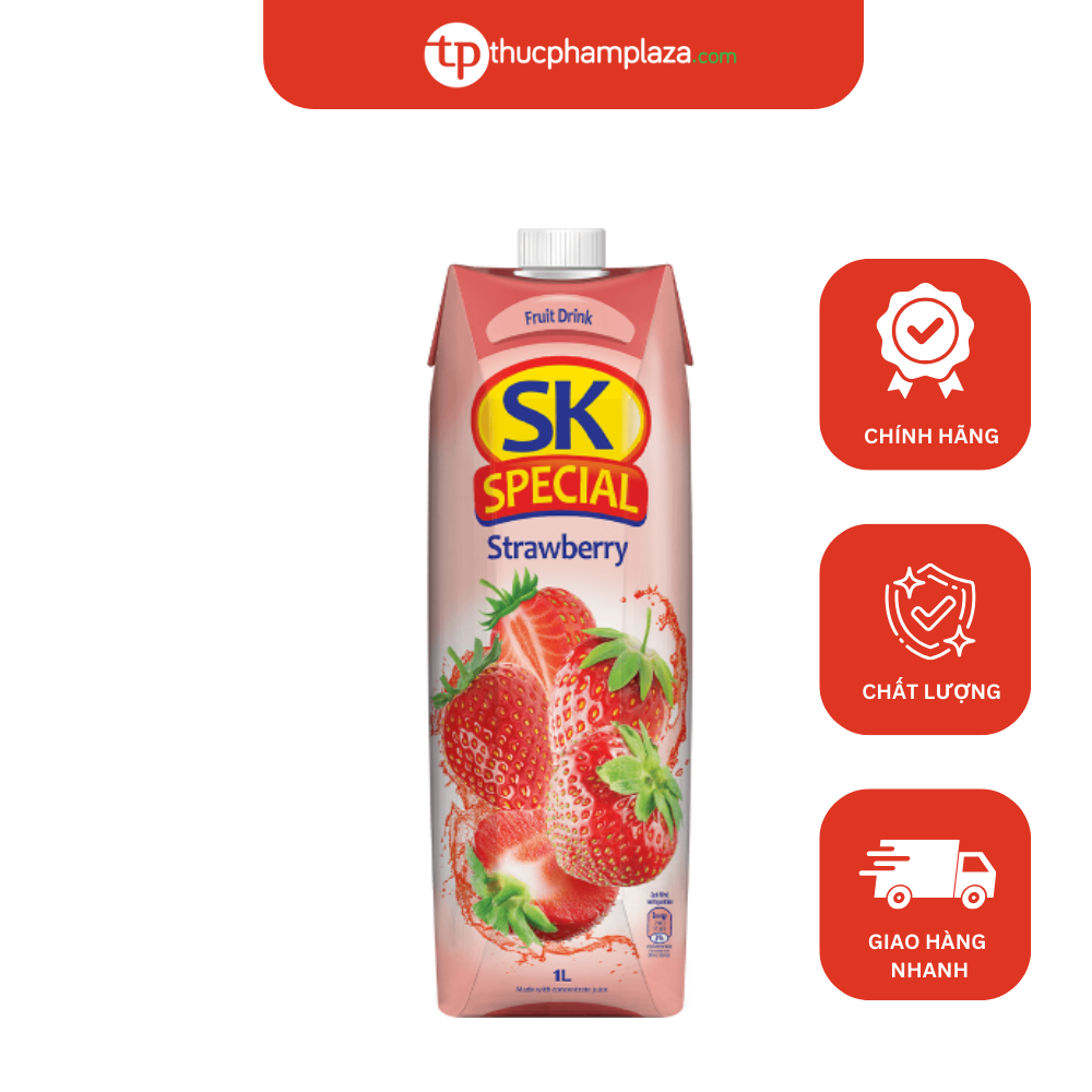 Nước ép SK Dâu Tây (Strawberry) hộp 1L 1 sk dau tay