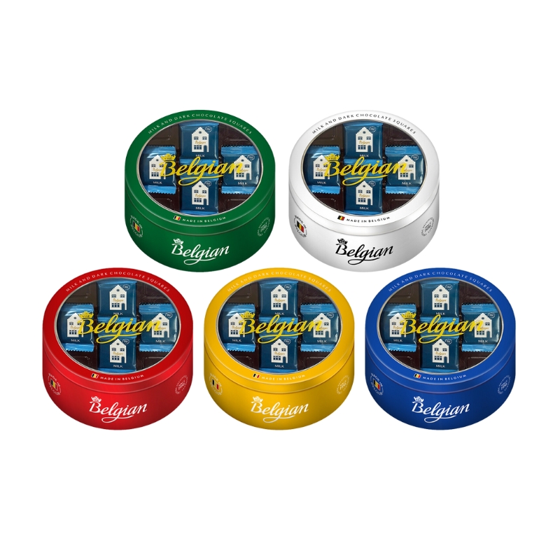 Socola Belgian hỗn hợp hộp tròn 125g 1 Socola Belgian hỗn hợp hộp tròn 125g