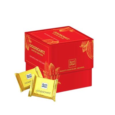 Hộp quà Socola Ritter Sport Mini Goldschatz 133.36g 6 socola ritter sport mini goldschatz sang trong