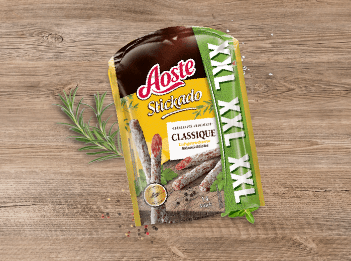 Xúc xích que mini Aoste Stickado Classicque - gói 140g 1 stickado classique 2