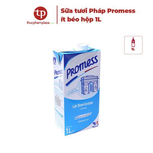 Sữa tươi Pháp Promess ít béo hộp 1L