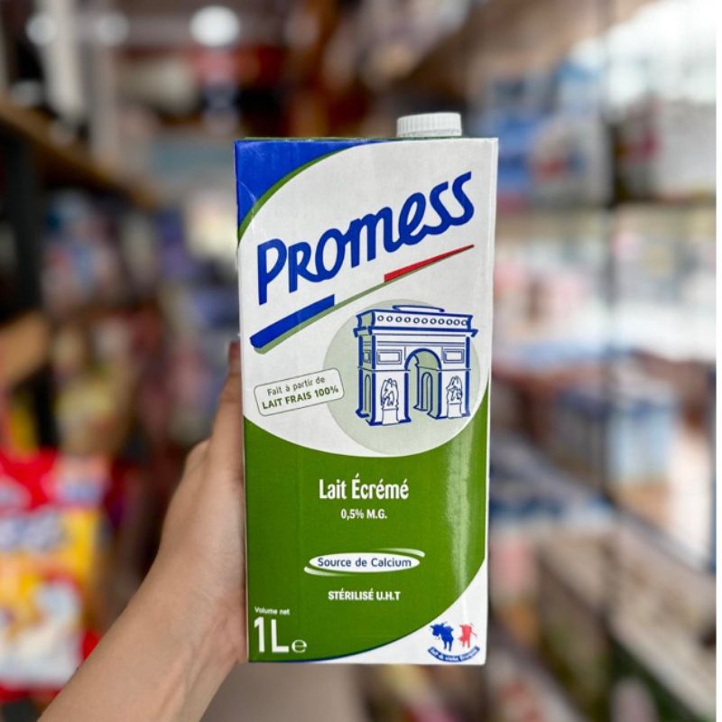 Sữa tươi tách béo 0,5% hiệu Promess - hộp 1L 3 sua tuoi tach beo 05 hieu promess hop 1l 3