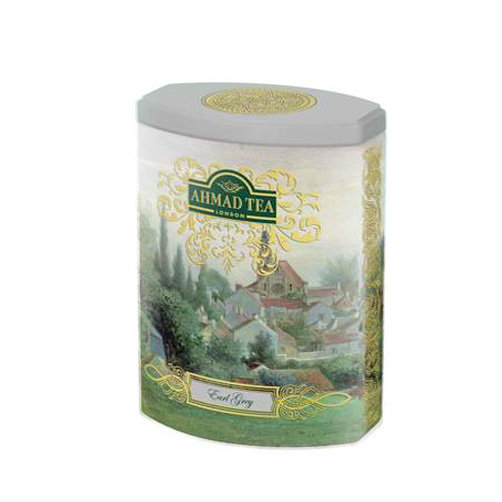 Trà Bá tước Earl Grey Ahmad - hộp thiếc bầu dục Cao 100g 1 tra ahmad ba tuoc hop cao 100g