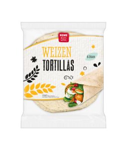 Tận hưởng hương vị Tây Ban Nha với 5 công thức bánh Tortilla 11 Vỏ bánh Tortilla hiệu REWE - gói 432g/ 6 chiếc