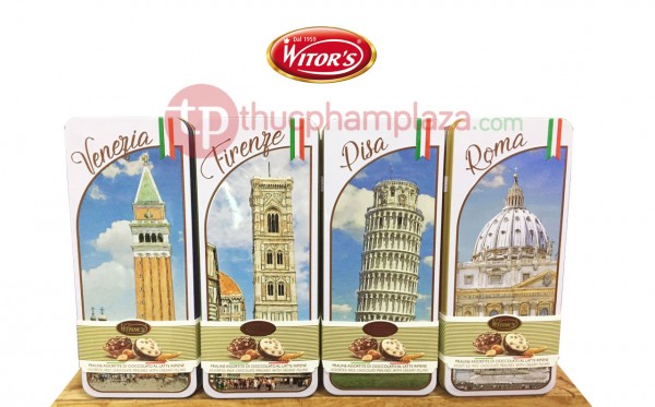 Sôcôla nhân kem hạt dẻ hiệu Witor's - hộp thiếc 250g 4 witor 4 hop banh medium