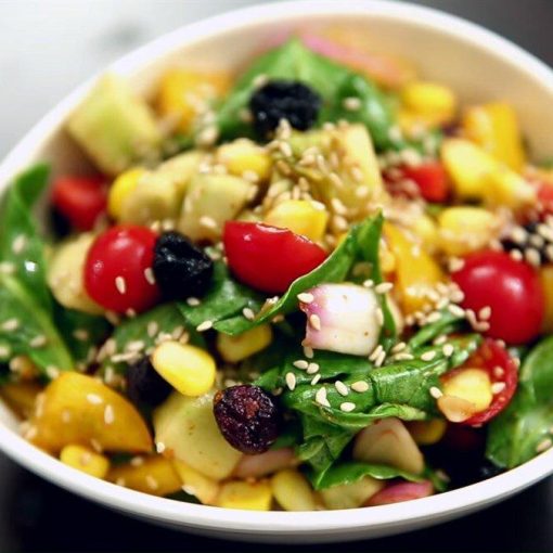 salad rau bina voi dau ga