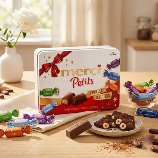 Kẹo Socola Merci Petits Collection Gift Box hộp thiếc 375g
