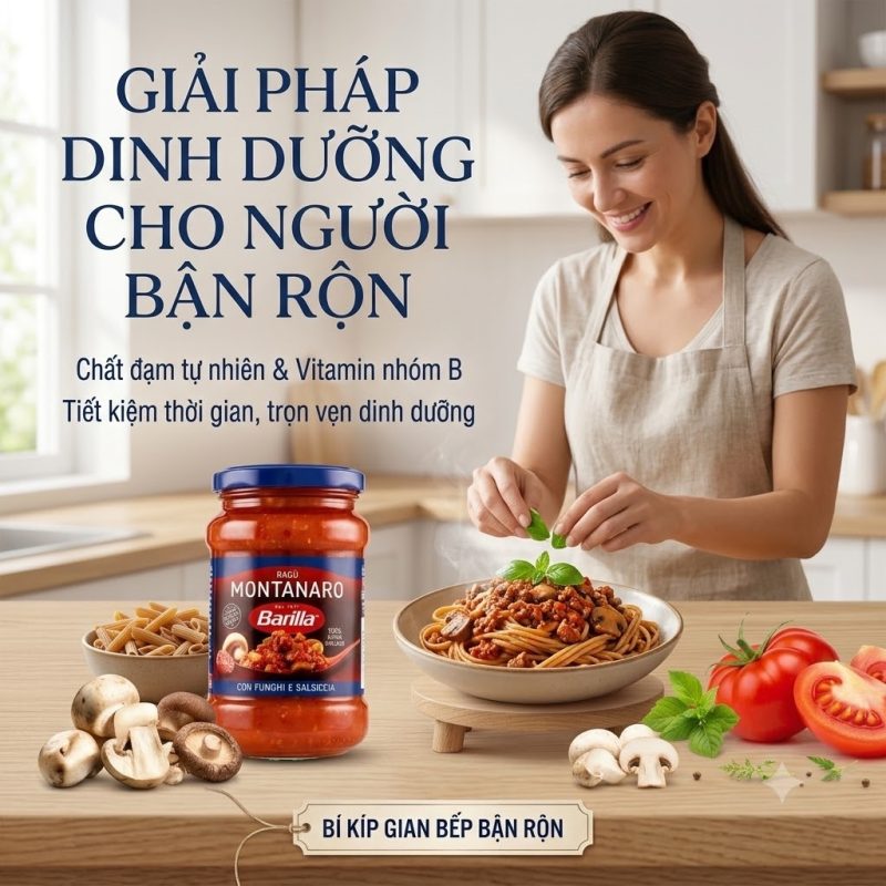 Sốt heo bằm và nấm Ragu Montanaro – Giải pháp dinh dưỡng cho người bận rộn 1 sot barilla ragu bai 3 Copy