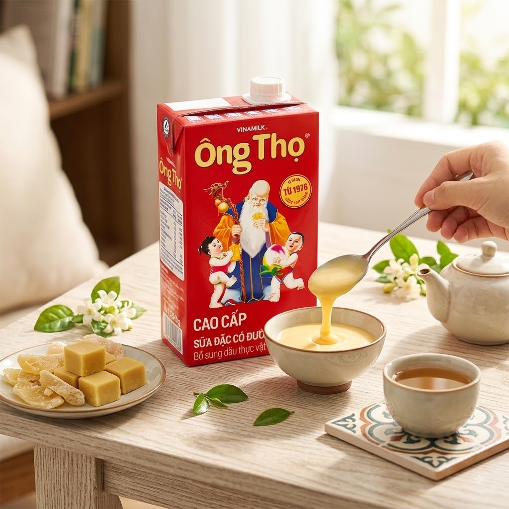 Sữa đặc có đường Ông Thọ Đỏ các dung tích tiện lợi 1 su dac ong tho cac loai