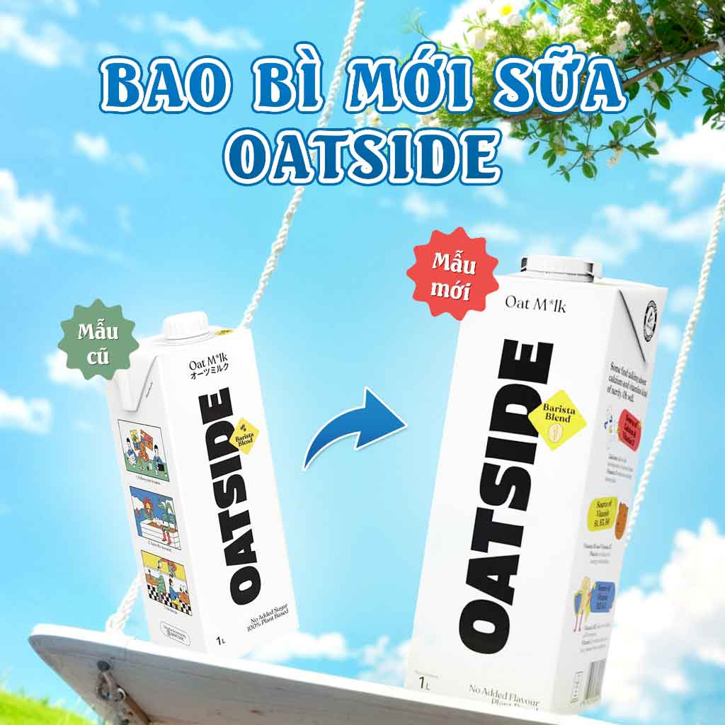 Sữa Yến Mạch OATSIDE Barista Blend Hộp 1L 3 sua Oatside bao bi moi
