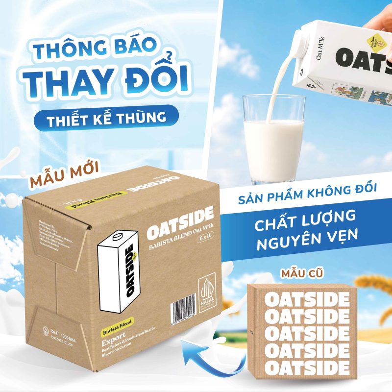 Sữa Yến Mạch OATSIDE Barista Blend Hộp 1L 10 thay doi tk thung oatside tp