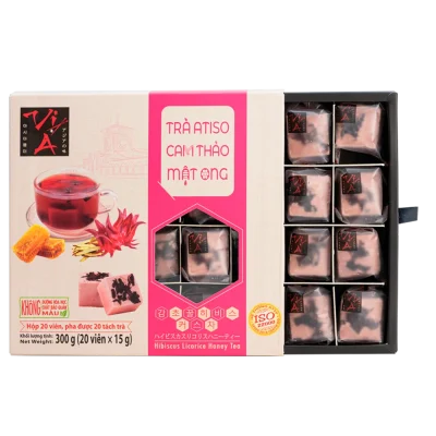 Trà atiso cam thảo mật ong Golden Farm 300g (15g x 20 viên) 5 tra atiso cam thao mat ong vien vi a