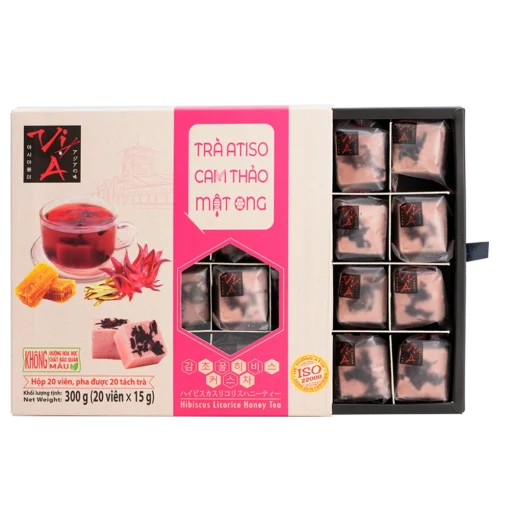 Trà atiso cam thảo mật ong Golden Farm 300g (15g x 20 viên) 3 tra atiso cam thao mat ong vien vi a
