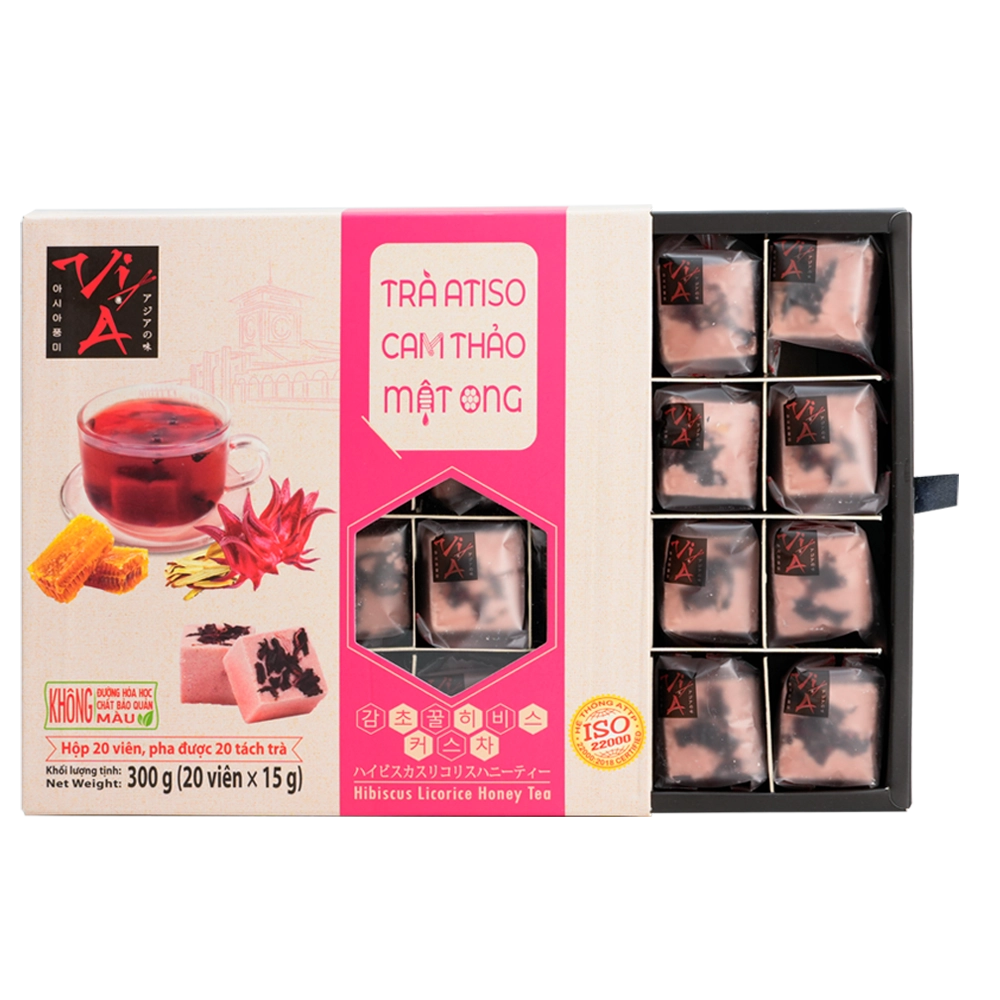 Trà atiso cam thảo mật ong Golden Farm 300g (15g x 20 viên) 2 tra atiso cam thao mat ong vien vi a