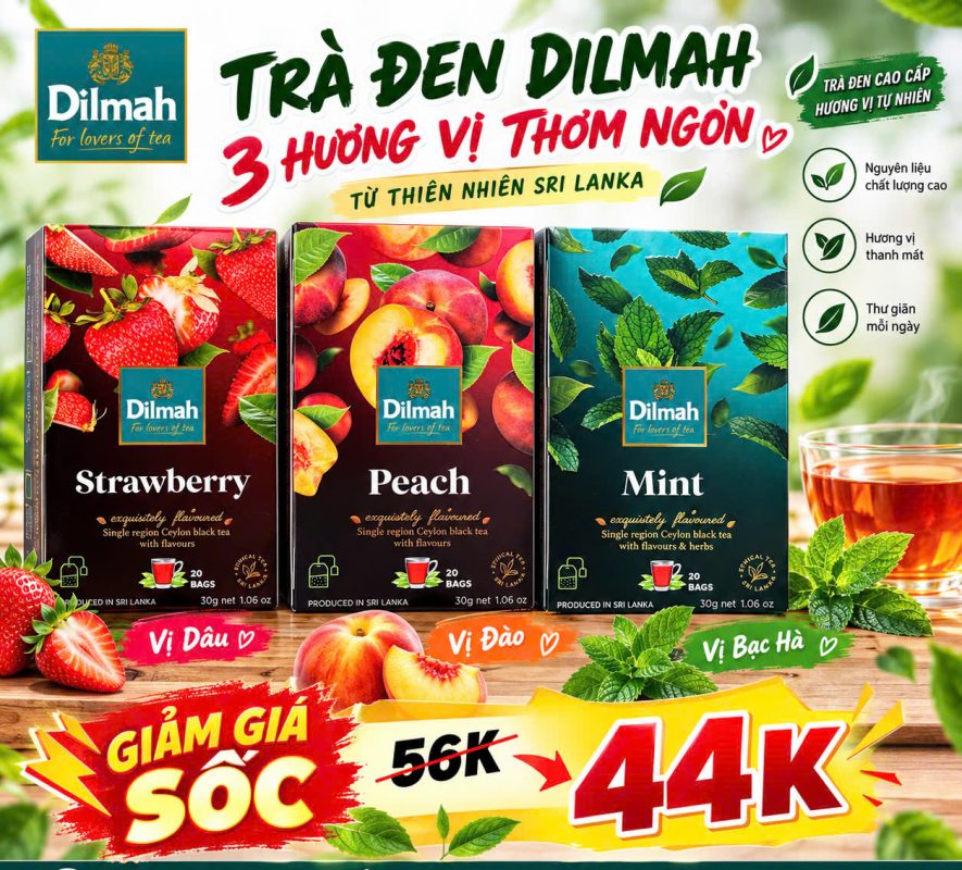 Trà Dâu Tươi - "Ngôi Sao" Doanh Thu Của Mọi Menu Quán Cà Phê 3 tra den Dilmah KM 3 vi dau dao va bac ha