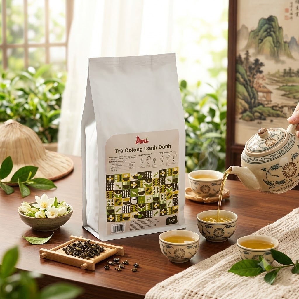 Trà Oolong dành dành Ami 1kg thơm ngon cho quán 1 tra olong danh danh Ami 1kg