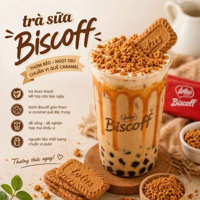 tra sua banh Biscoff