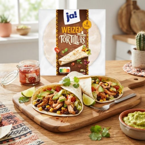 Vỏ bánh Tortilla bột mì Ja! gói 496g chính hãng nhập khẩu