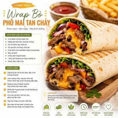 wrap Bo pho mai tan chay