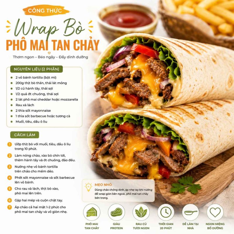 wrap Bo pho mai tan chay